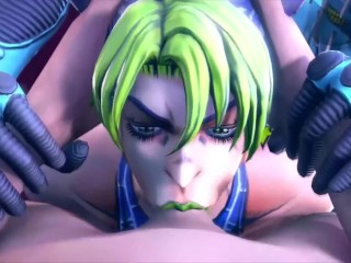 JoJo's Bizarre Adventure's Jolyne Kujo blowing meat