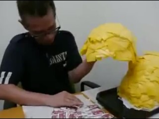 Man eats burger king cheese