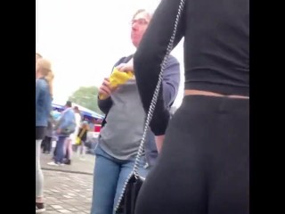 Wonderful candid ass teens in tight black leggings