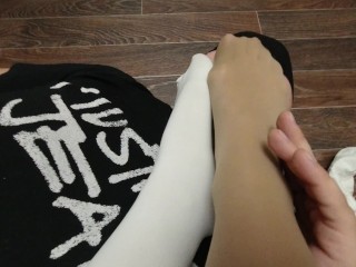 MASTURBATION IN WHITE SOCKS ON DICK FETISH